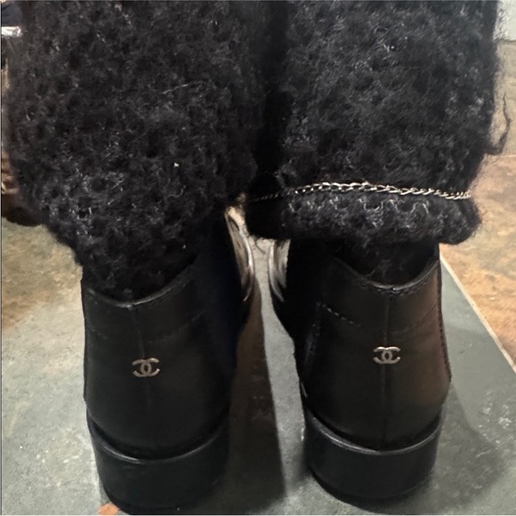 CHANEL Shoes - CHANEL Black Boots with Chain Detail - can be worn up or down